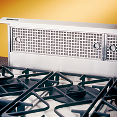 The Boan Elite Downdraft Vent System installs directl behind the cooktop, saving precious cabinet space. Learn More Today!