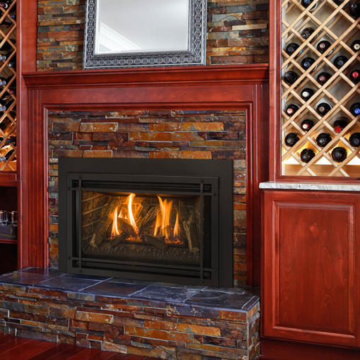 The Kozy Heat Chaska 29L Gas Fireplace Insert Can be ordered with a Glass Media, Log Set, or Rock Set Model Today!