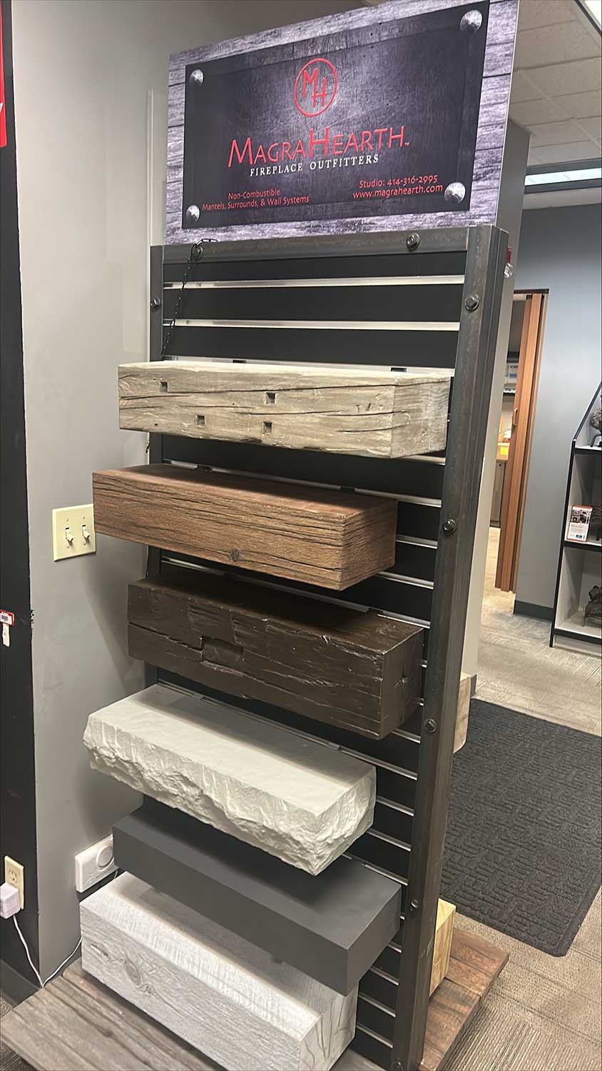 Magra Mantel and wall system display at NW Natural Appliance Center